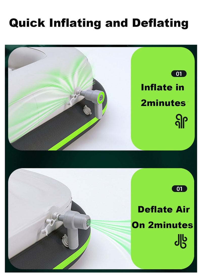 LIMOS Inflatable Boat 4 Person Quick Inflate and Deflate with Portable Electric Pump and Aluminium Oars  - Image 4