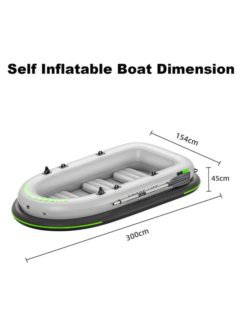 LIMOS Inflatable Boat 4 Person Quick Inflate and Deflate with Portable Electric Pump and Aluminium Oars  - Image 2
