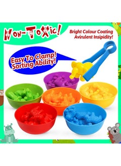 kizh Counting Dinosaurs Toys Matching Games With Sorting Bowls Learning Activities Preschool Manipulatives Montessori Fine Motor Skills Toys For 3 4 5 Years Kids Toddler  - Image 2