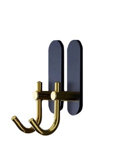 Zalcoon Golden Cloth Hook for bathroom, kitchen, (Black) Towel robe Hook, Stainless Steel, With Marble Oval Plate Heavy Duty Wall Mounted Robe Hooks, Bathroom Organizer (Pack of 2)  - Image 1