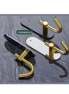 Zalcoon Golden Cloth Hook for bathroom, kitchen, (Black) Towel robe Hook, Stainless Steel, With Marble Oval Plate Heavy Duty Wall Mounted Robe Hooks, Bathroom Organizer (Pack of 2)  - Image 3