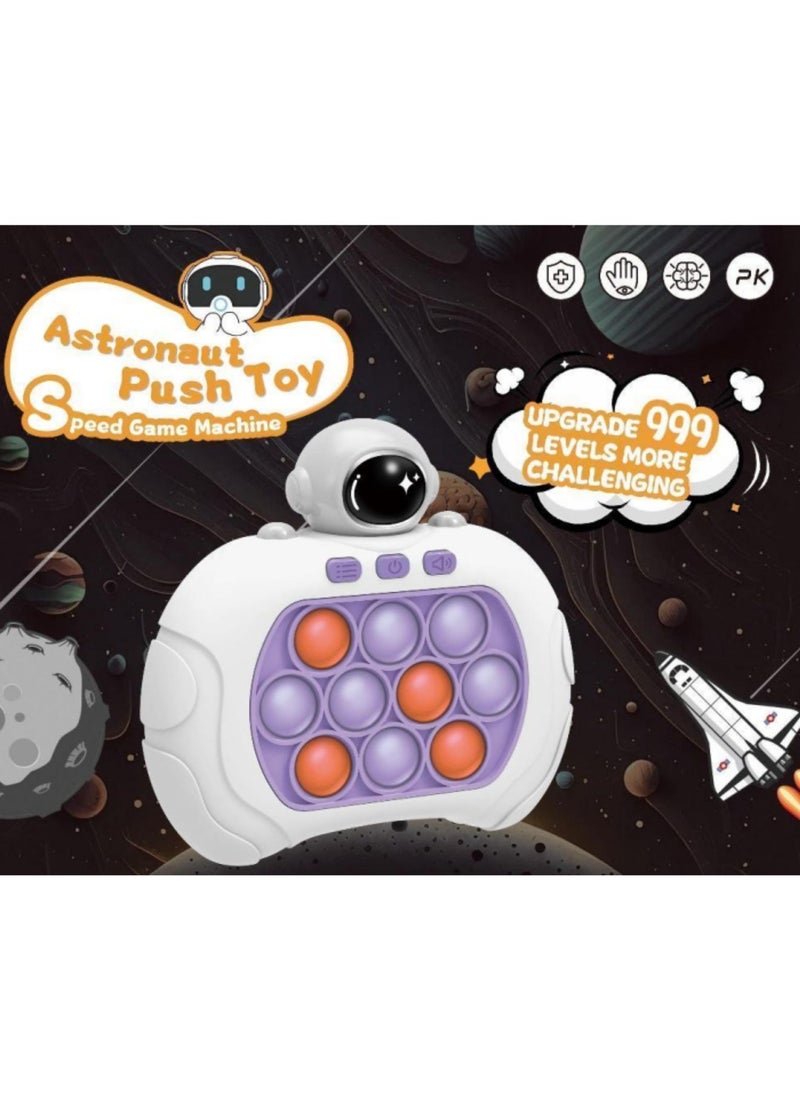 Reva Upgraded 999-Level Quick Push Electronic Pop Light Up Games Decompression Puzzle Machine Sensory Push Pop Bubble Toy-Interactive Button Toy for Kids(Astronaut 999 Levels)  - Image 2