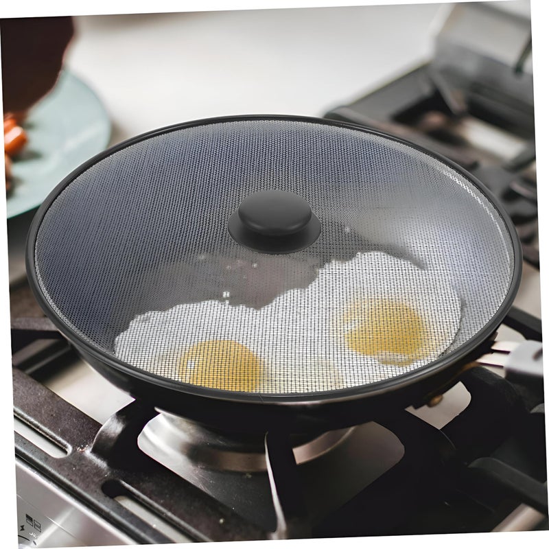 Stainless Steel Pan Lid - Heat-Resistant Grease Screen for Stove Top, Perfect for Frying and Cooking with Splash Guard, Easy to Clean, Heavy-Duty Construction for Long-Term Use (2PCS) - Image 5