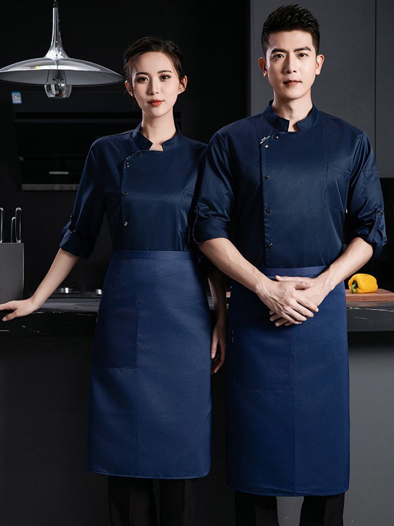 High-End Chef Work Clothes For Men, Long-Sleeved Baking Clothing, Catering, Western Food, El Kitchen, Custom Logo - Image 3