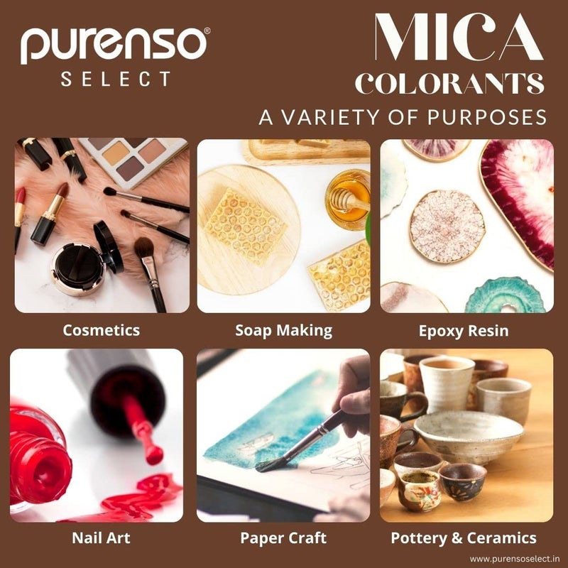 PURENSO Purenso Select Rose Gold Mica Powder Pigment 10g I For Soap Making Candle Lip Gloss Nails Bath Bombs Art Crafts Resin  - Image 5