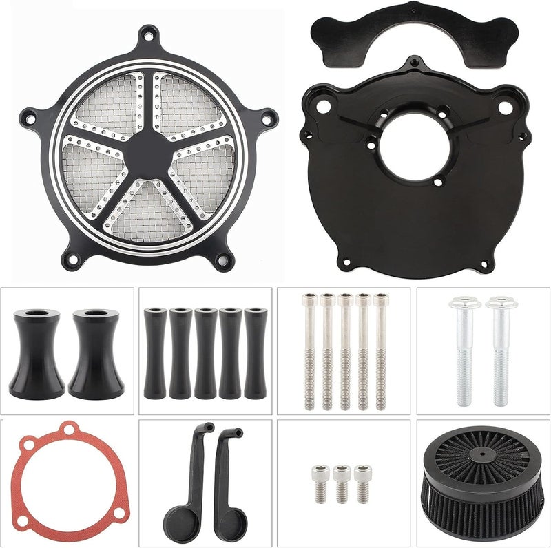 QASULER Motorcycle Air Filter Cleaner System Intake Kit - Image 3