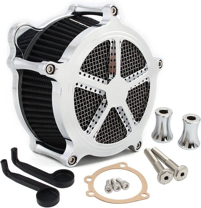 QASULER Motorcycle Air Filter Cleaner System Intake Kit - Image 1
