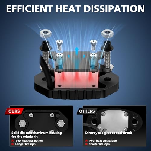 4WDKING White LED Rock Lights, 2 Pods IP68 Waterproof Underbody Glow Trail Rig Lamp LED Neon Lights for Truck Off Road Truck Car Boat ATV SUV Motorcycle - Image 3