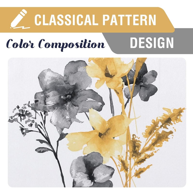 BFAM ستارة BFAM بطباعة زهور 100% مع بطانة سوداء من الخلف، ستائر بطباعة زهور لغرفة المعيشة/غرفة النوم معزولة حرارياً موفرة للطاقة، عبوة تحتوي على 1 ستارة - Image 4