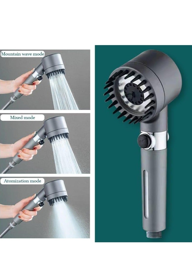 Loquat High Pressure Shower Head with Scalp Massager  Shampoo Brush – 4-in-1 Detachable Set for Hair and Skin Care - Image 4