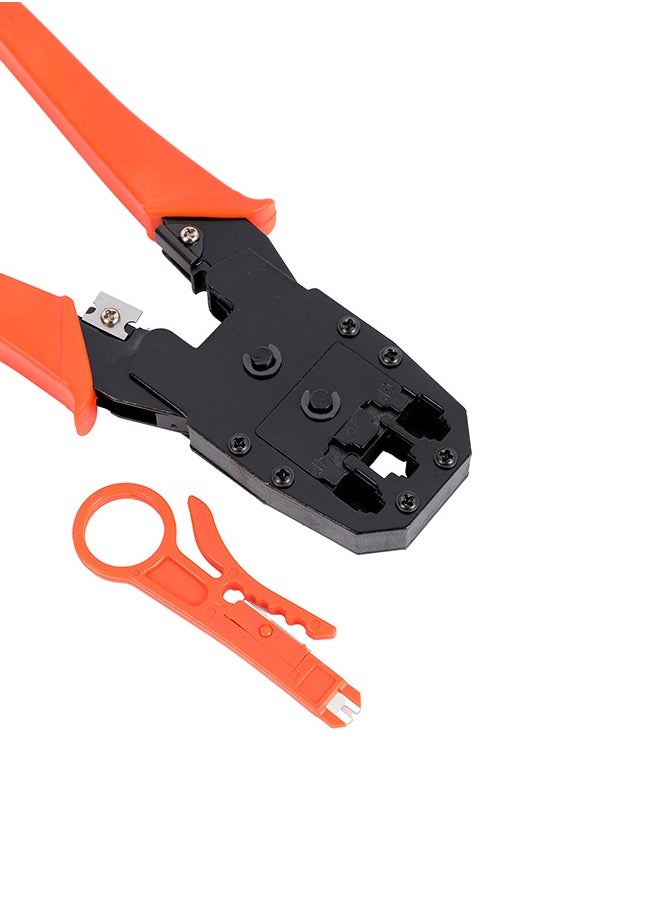 لوازم زرادية تلفون - تدعم موصلات RJ11 (4 أسنان)، RJ12 (6 أسنان)، RJ45 (8 أسنان)، ومخصصة لكابلات الإنترنت (Cat5 وCat6). مزودة بوظائف لإزالة المادة العازلة، قطع الكابلات الدائرية والمسطحة، بالإضافة إلى أداة لتثبيت الأسلاك في الموصلات المعيارية. مناسبة للاستخدام في أعمال الشبكات والصيانة.  - Image 5