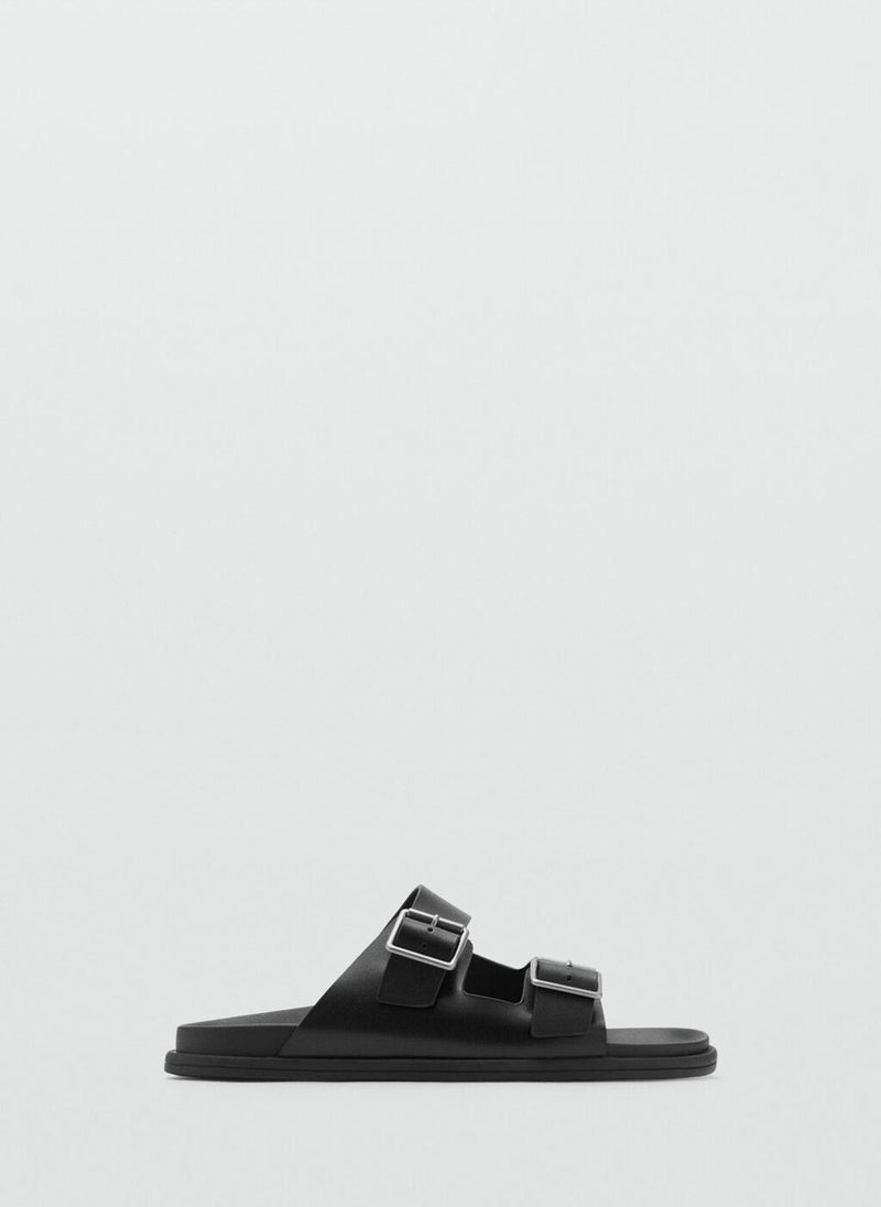 Mango Man Buckles Leather Sandals  - Image 1
