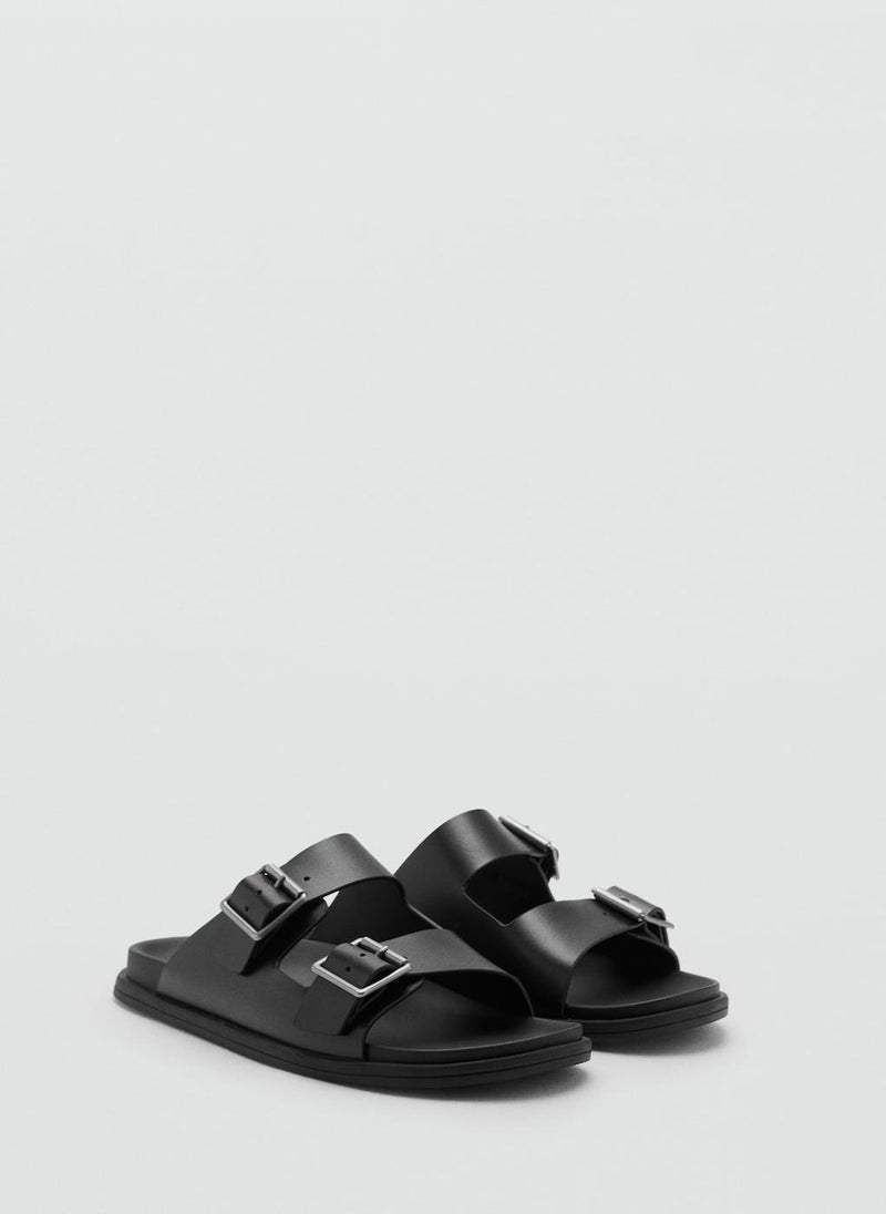 Mango Man Buckles Leather Sandals  - Image 2