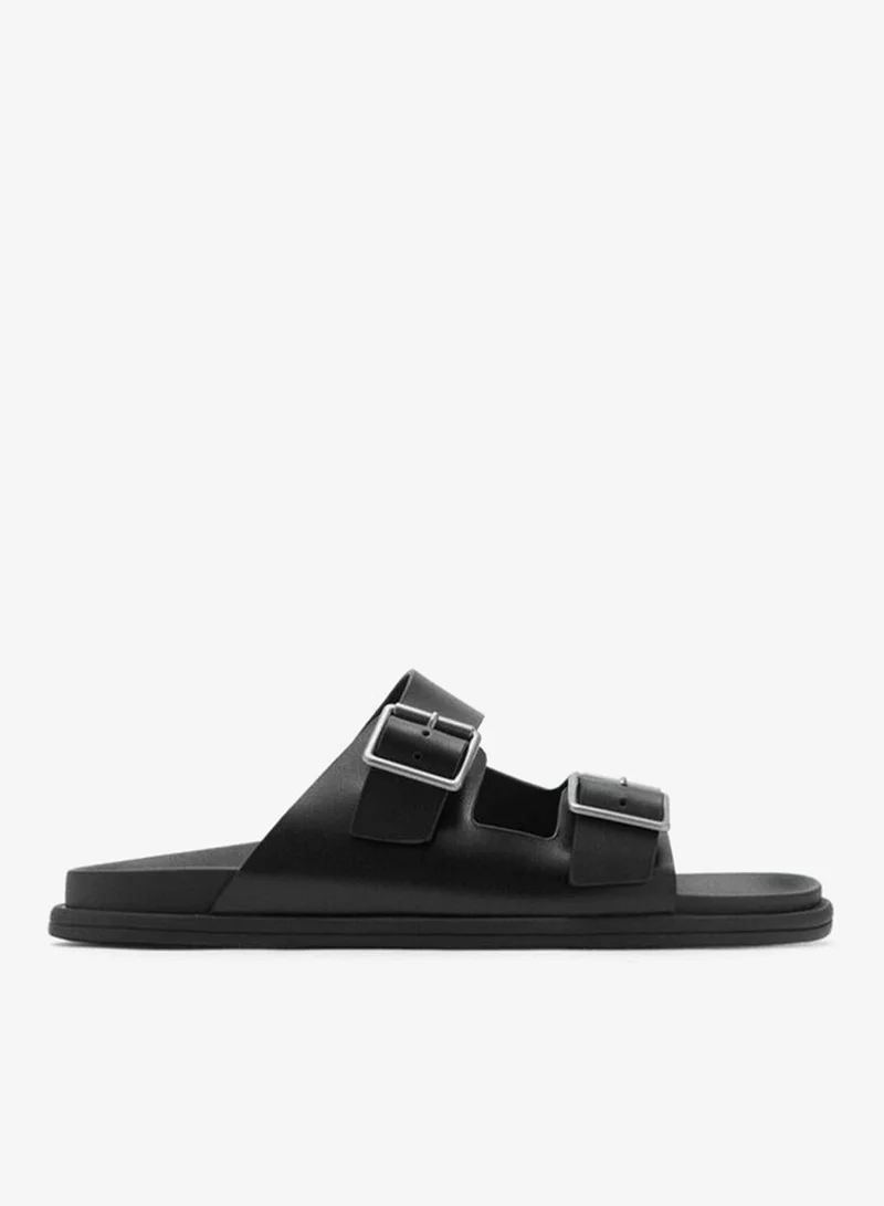 Mango Man Buckles Leather Sandals