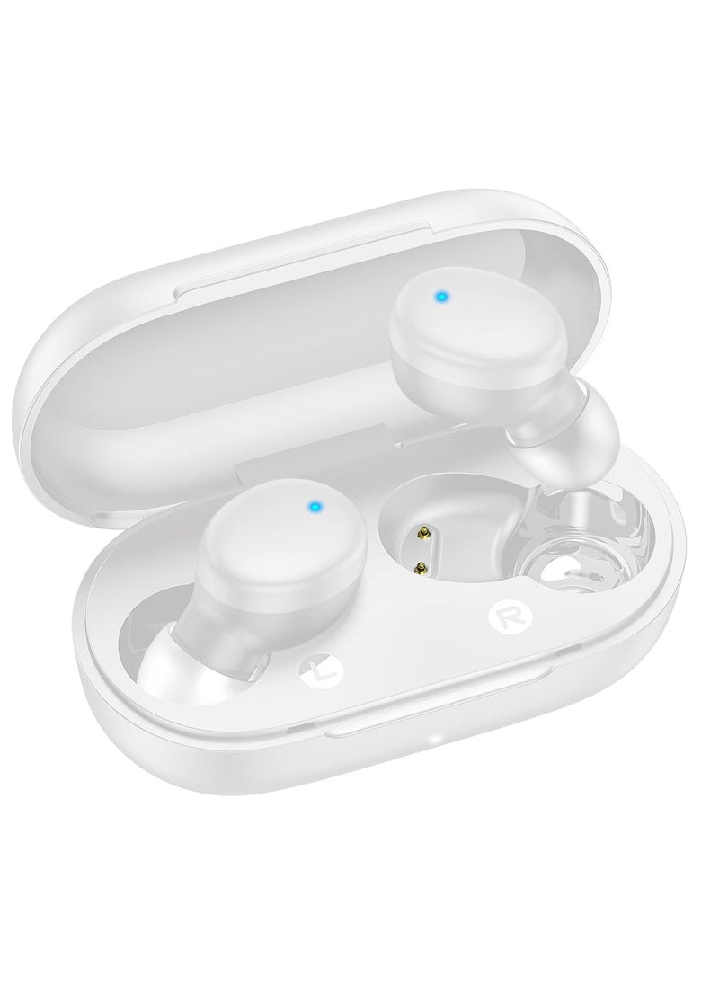 lekikpo Lekikpo Wireless Earbuds Bluetooth 5.3 in Ear Buds Light-Weight Headphones,Deep Bass Sound,Built-in Mics Headset,Clear Calls Earphones for Sports Workout White  - Image 1
