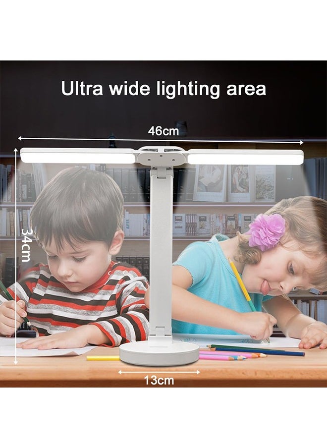 Arabest Double Head LED Desk Lamp, Table Lamp, Rechargeable, Eye-Caring, Touch Control With USB Charging Port, Bedside Table Lamp for Reading, Study Lamp for Kids, Home, Office, White  - Image 5