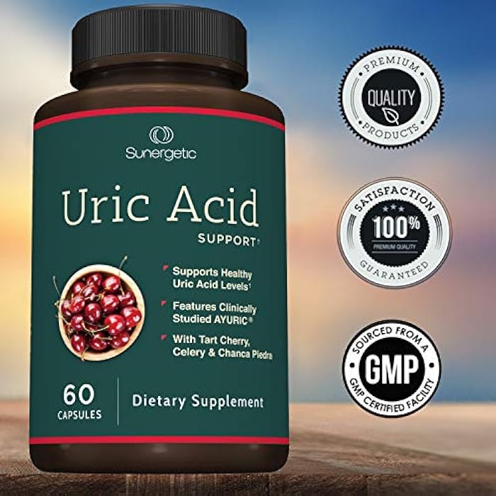 Sunergetic Premium Uric Acid Support Supplement – Uric Acid Cleanse & Kidney Support – Includes Tart Cherry, Chanca Piedra, Celery Extract & Turmeric - 60 Capsules - Image 5