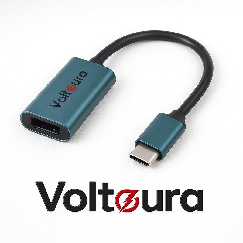 VOLTAURA 4K Ultra USB-C to HDMI Adapter - High-Speed 4K Resolution, Plug & Play, Compatible with USB-C Laptops, Tablets, Smartphones to HDMI Displays, TVs, Monitors, Projectors, & More (Blue) - Image 3