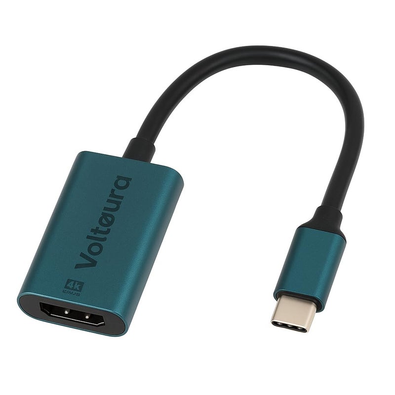 VOLTAURA 4K Ultra USB-C to HDMI Adapter - High-Speed 4K Resolution, Plug & Play, Compatible with USB-C Laptops, Tablets, Smartphones to HDMI Displays, TVs, Monitors, Projectors, & More (Blue) - Image 1