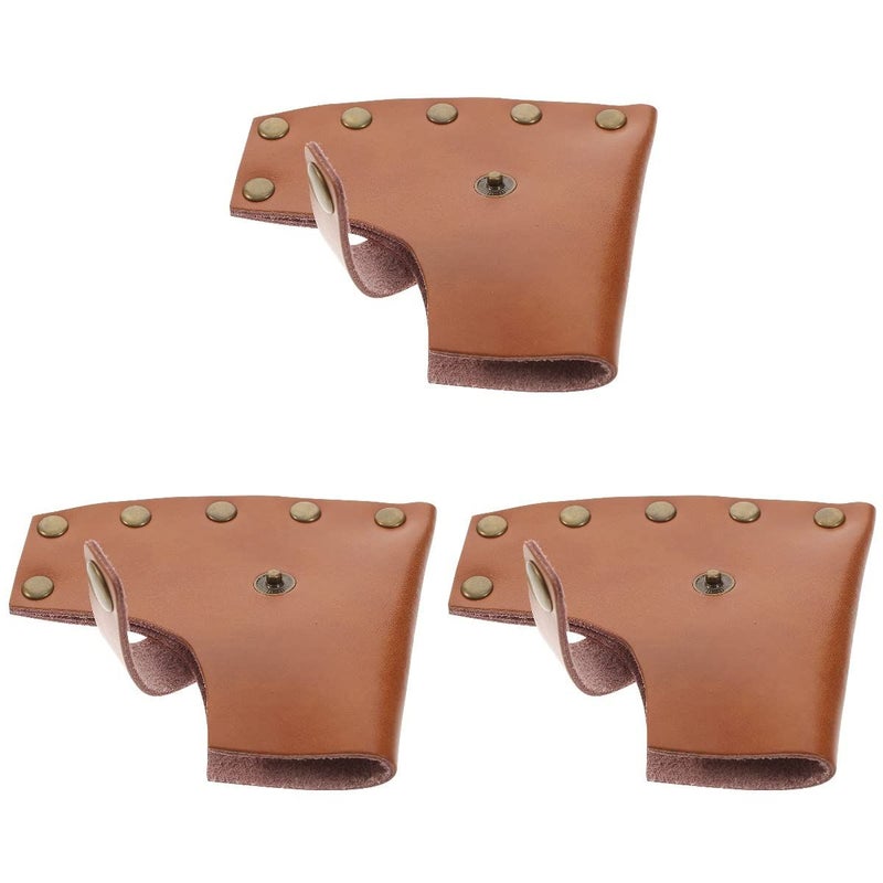 3Pcs Full Grain Leather Axe Sheath Cover for Camping Woodworking Hatchet Safety Storage - Image 2