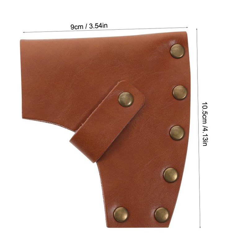 3Pcs Full Grain Leather Axe Sheath Cover for Camping Woodworking Hatchet Safety Storage - Image 3