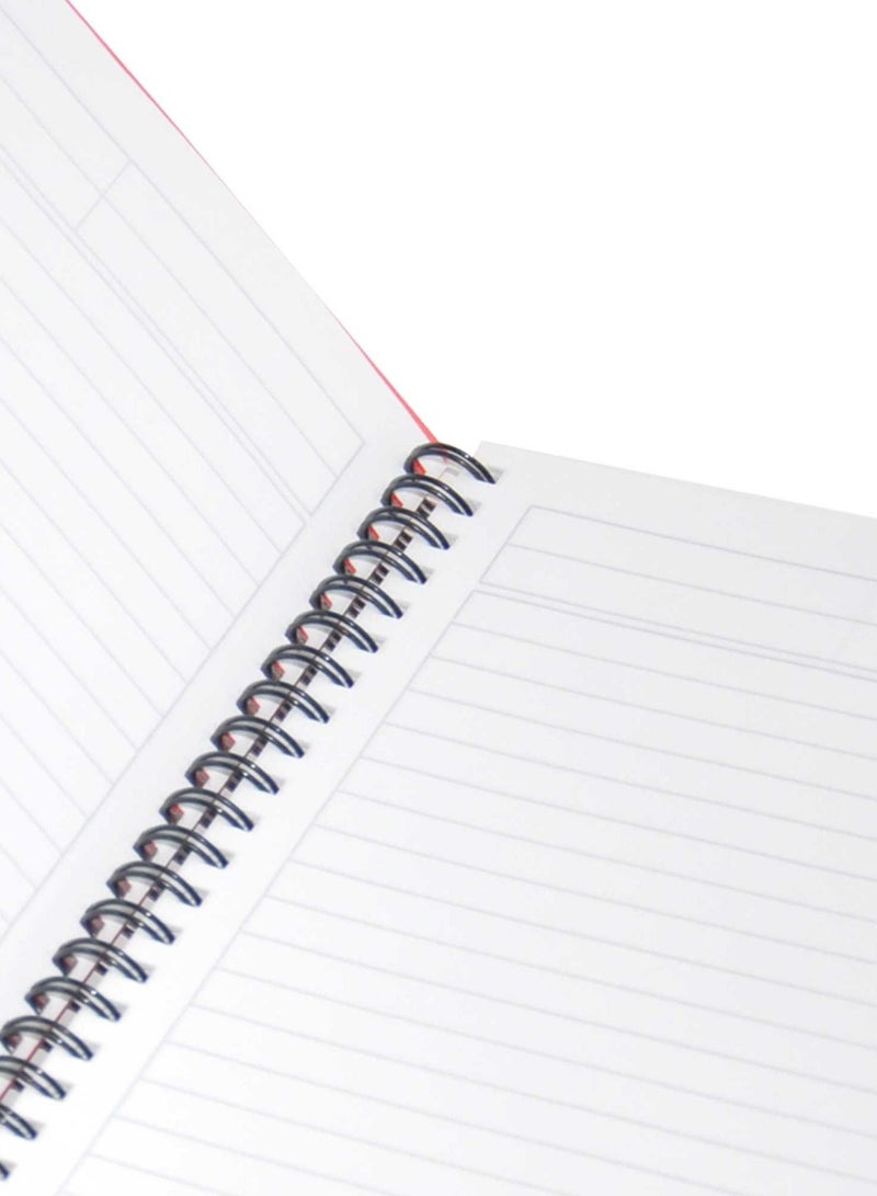 FIS مجموعة من 5 دفاتر ملاحظات حلزونية ذات غلاف صلب مقاس 9 × 7 بوصات (22.86 × 20.32 سم) سطر واحد، مع حدود، 100 ورقة - أحمر - FSNBS97NA250 - Image 3