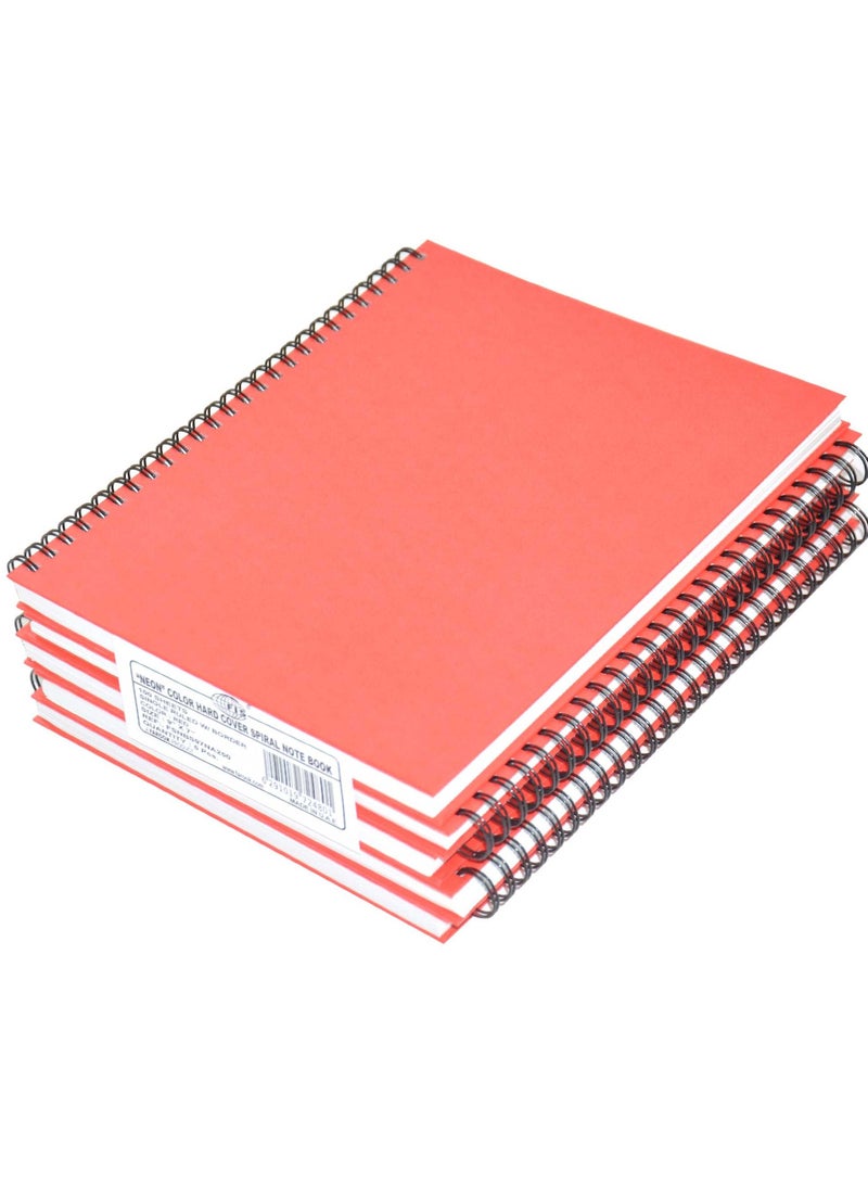 FIS مجموعة من 5 دفاتر ملاحظات حلزونية ذات غلاف صلب مقاس 9 × 7 بوصات (22.86 × 20.32 سم) سطر واحد، مع حدود، 100 ورقة - أحمر - FSNBS97NA250 - Image 1