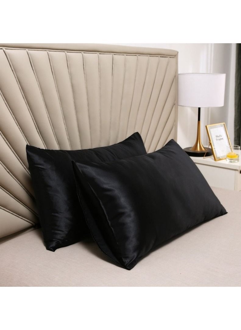 FASHION HOME - Natural Mulberry and Ice Silk Pillowcase for Hair and Skin Pillow Cases Set of 2 with Eyemask - Image 1