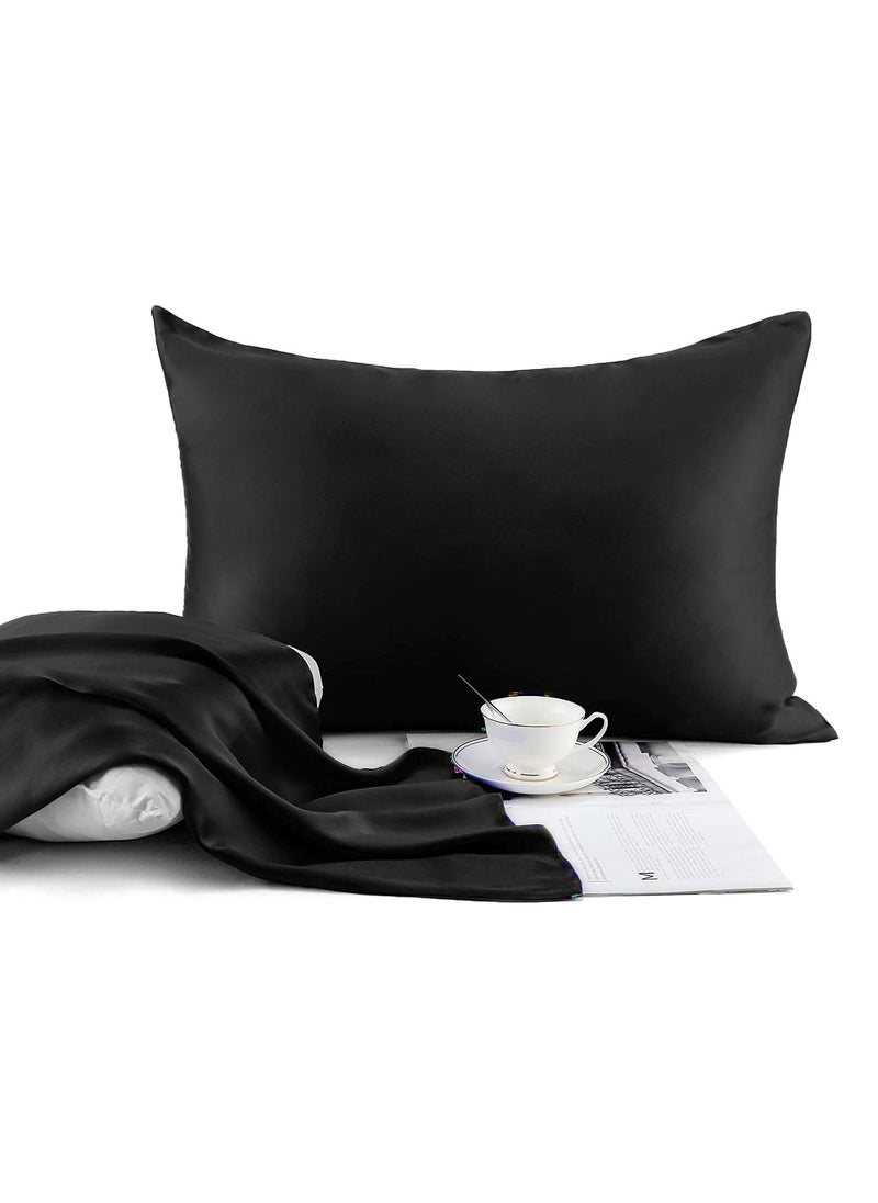 FASHION HOME - Natural Mulberry and Ice Silk Pillowcase for Hair and Skin Pillow Cases Set of 2 with Eyemask - Image 1