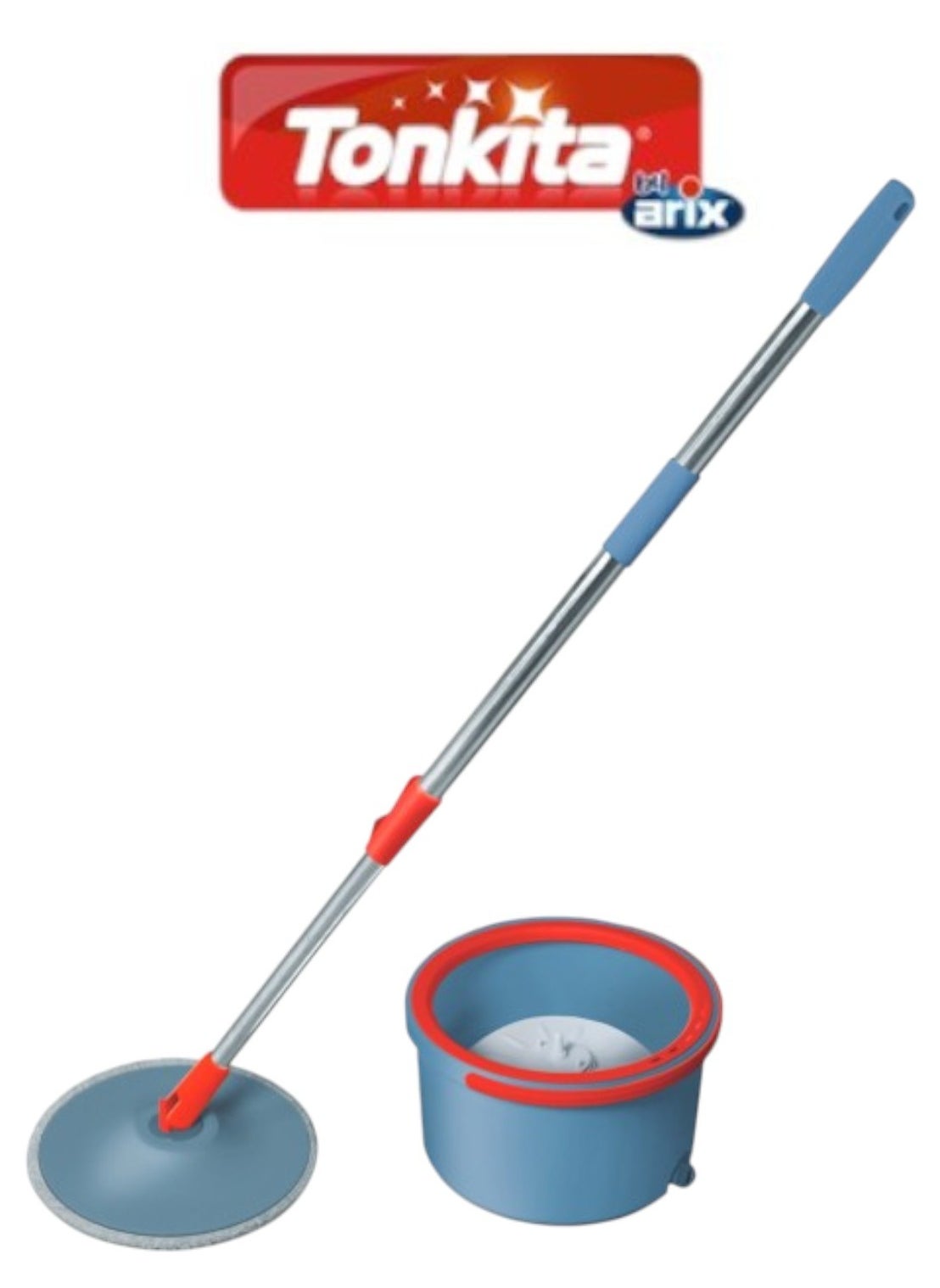 Tonkita Tonkita Spin Mop System – Hygienic Cleaning with Rotary Drag and 360° Swivel Joint 