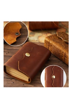 KASTWAVE Leather Journal Writing Notebook, Handmade Genuine Leather Travelers Notebook, Portable Pocket Notebook, Travel Daily Planner, Perfect for Writing, Gifts, Travelers, Small Size 4.5x3 Inches  - Image 2