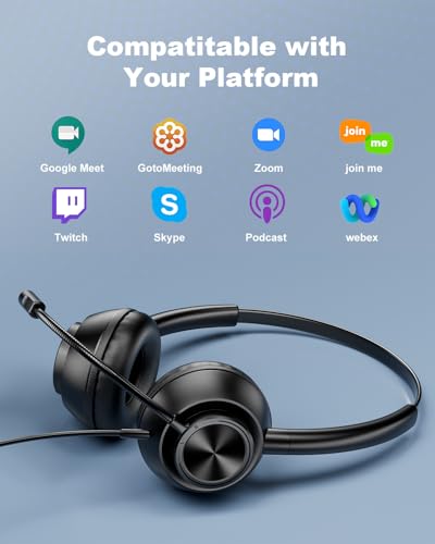 New Bee USB Headset with Microphone for PC, Computer Headset with Mic, Wired Headset with USB-A & Type-C, Mute, In-Line Controls Call Center Headphone for Work PC Laptop Office Phone Meeting Zoom Skype - Image 5