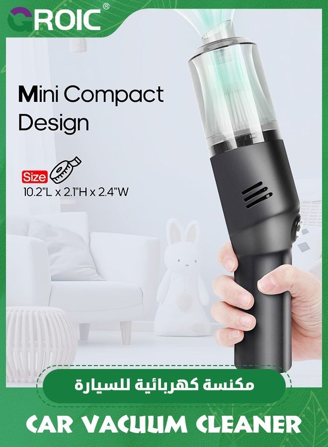 GROIC Portable Mini Car Vacuum Cleaner, Easy to Clean Air Duster, High Power Cordless Handheld Rechargeable Cleaner for Desk - Image 2