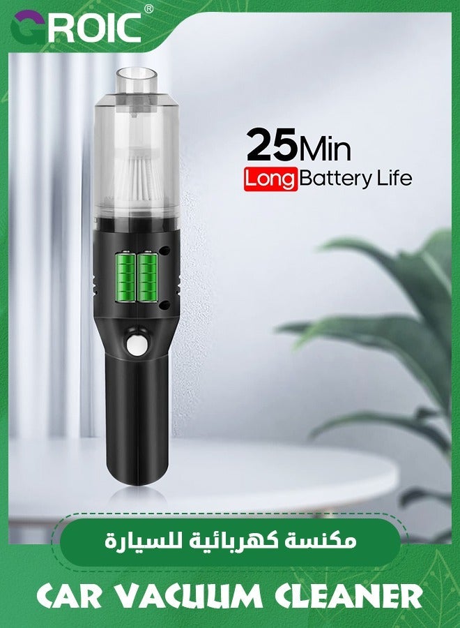 GROIC Portable Mini Car Vacuum Cleaner, Easy to Clean Air Duster, High Power Cordless Handheld Rechargeable Cleaner for Desk - Image 4
