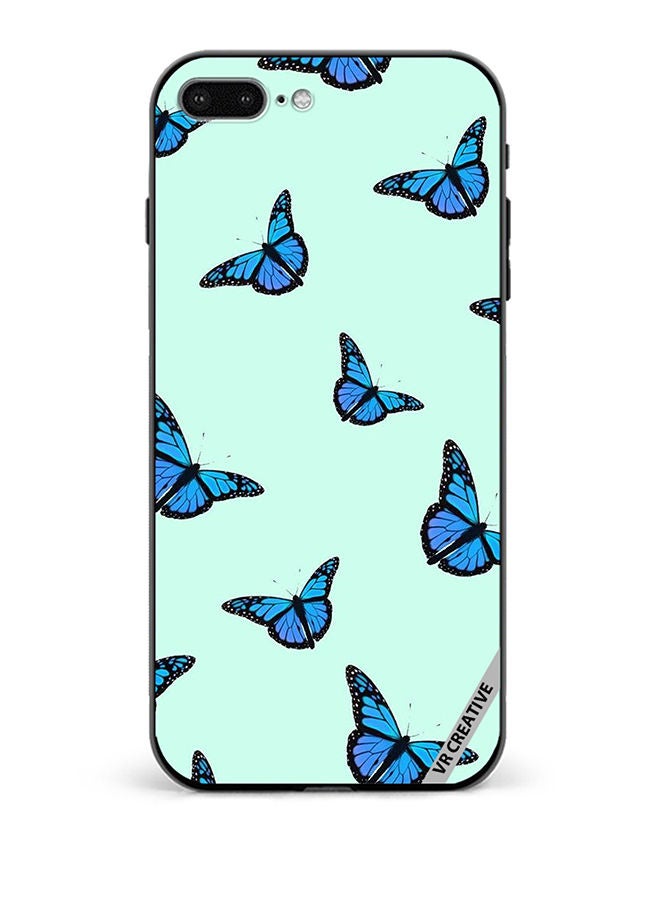 VR CREATIVE Protective Case Cover For Apple iPhone 7 Plus/8 Plus Blue Butterfly Flies Design Multicolour - Image 1