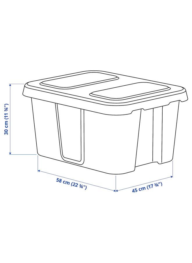 Zaboon Box with lid, in/outdoor, dark grey, 58x45x30 cm - Image 5
