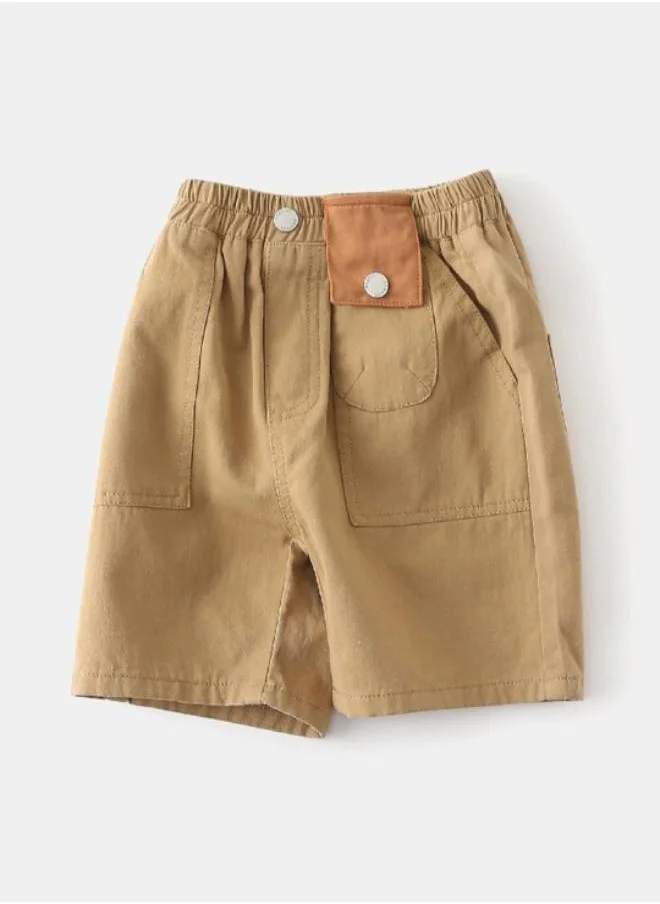 YUNIQEE Brown Regular Fit Mid Rise Solid Shorts