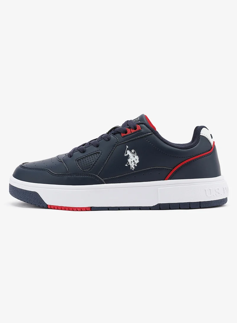 U.S. Polo Assn. Men's Navy Classic Low-Top Sneakers,Lightweight Shoes Casual for Everyday Style