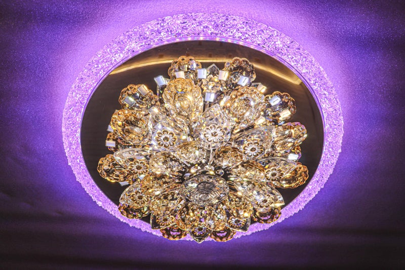 swanart Multi-Colored LED Crystal Flower Light - Rotating Design, Perfect for Bedroom and Living Room Decor - Image 3