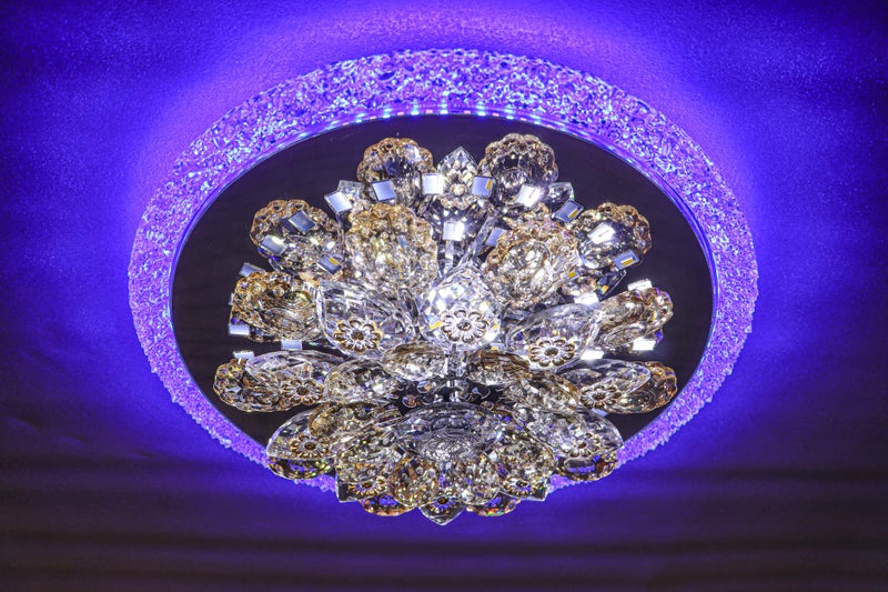 swanart Multi-Colored LED Crystal Flower Light - Rotating Design, Perfect for Bedroom and Living Room Decor - Image 4