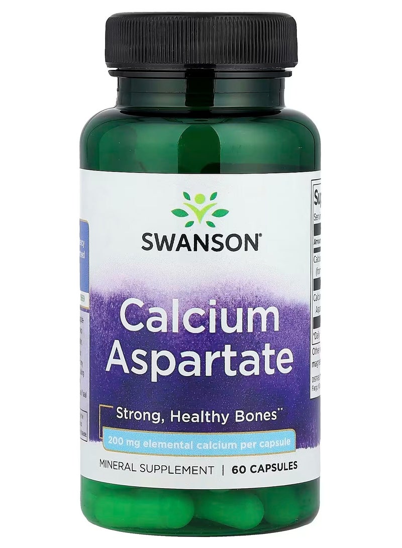 Swanson, Calcium Aspartate, 60 Capsules