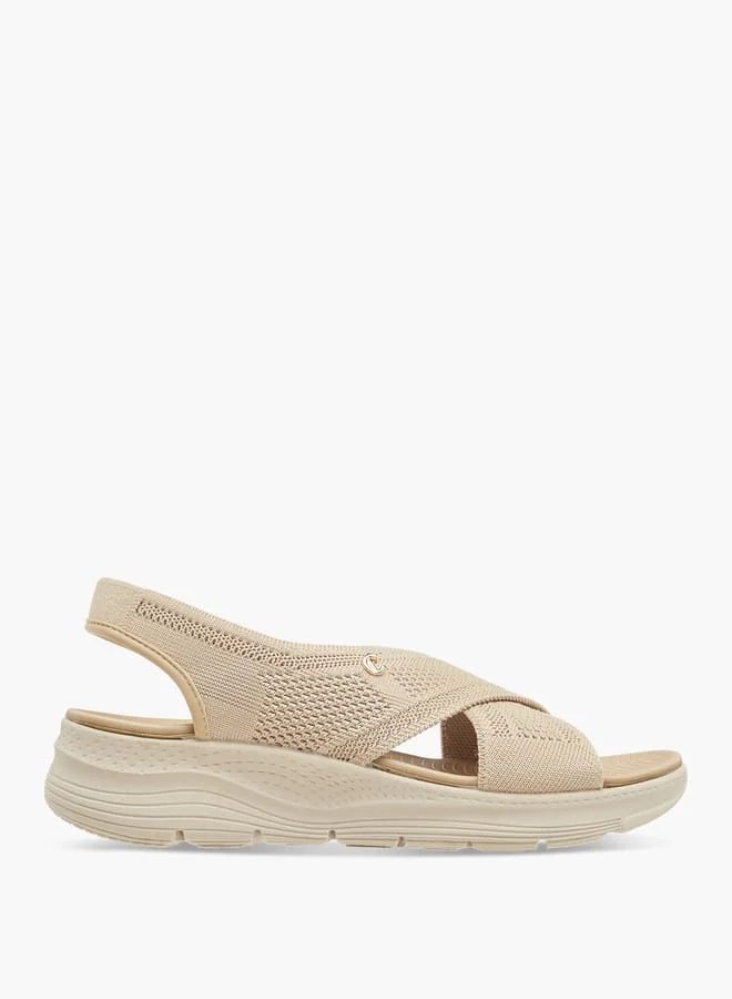 لو كونفورت صنادل نسائية بنسيج فلاينت بتصميم متقاطع مع حزام خلفي