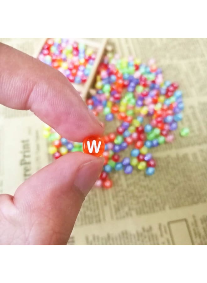 1400pcs Letter Beads 7x4mm Colorful Transparent for Jewelry Making Bracelet Hair Braids Crafts - Image 4