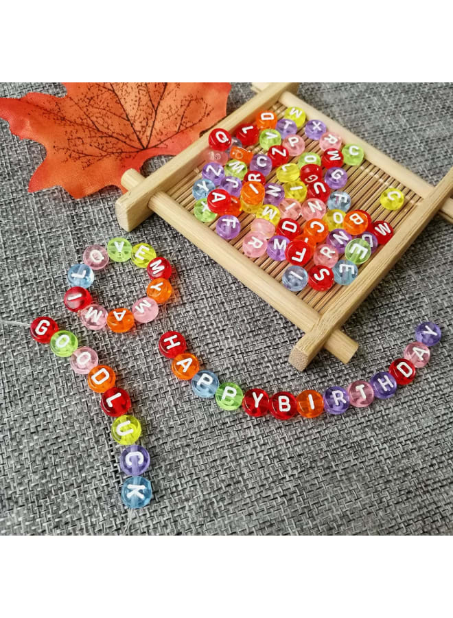 1400pcs Letter Beads 7x4mm Colorful Transparent for Jewelry Making Bracelet Hair Braids Crafts - Image 5
