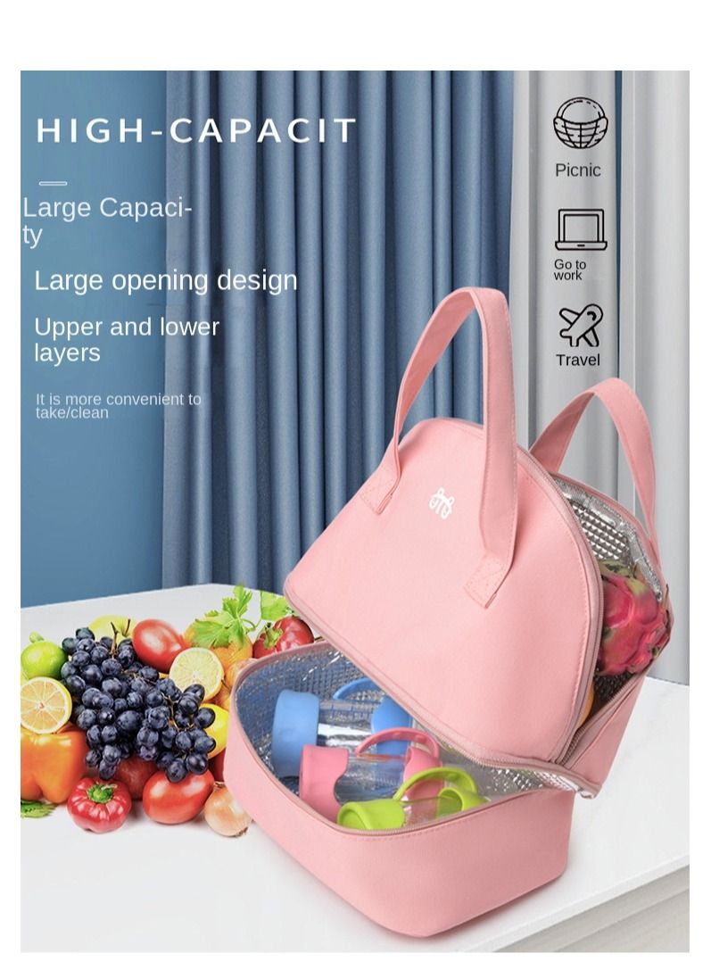 XiuWoo Lunch Bag Bento Bag, Thickened Thermal Insulation Refrigerated Tote Box Carrying for Students Ladies Men Picnic Work Outdoor - Image 3