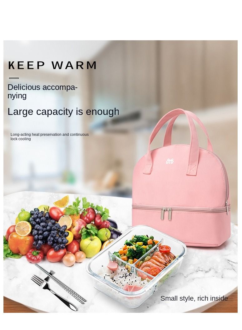 XiuWoo Lunch Bag Bento Bag, Thickened Thermal Insulation Refrigerated Tote Box Carrying for Students Ladies Men Picnic Work Outdoor - Image 2