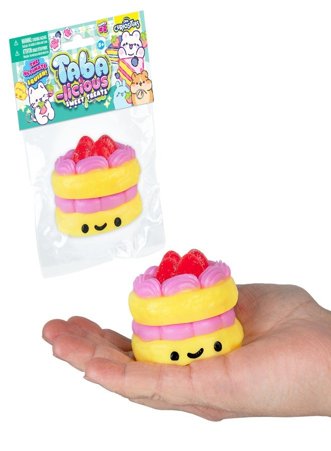 The Orb Factory ORB Tabalicious Sweet Treats Yellow Layer Cake - TABA Cake Squishy Toy - Soft, Sticky, Squishy Dessert Play Food Treat, Great for Stress Relief - Fun Kawaii Fidget Sensory Toys for Kids and Adults - Image 1