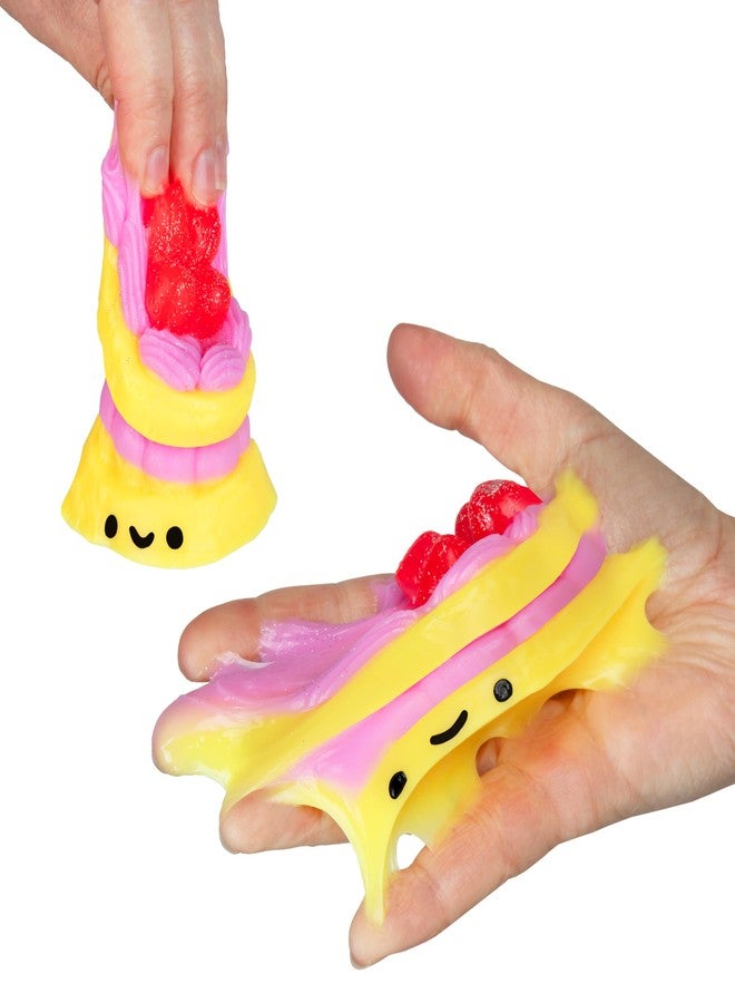 The Orb Factory ORB Tabalicious Sweet Treats Yellow Layer Cake - TABA Cake Squishy Toy - Soft, Sticky, Squishy Dessert Play Food Treat, Great for Stress Relief - Fun Kawaii Fidget Sensory Toys for Kids and Adults - Image 3