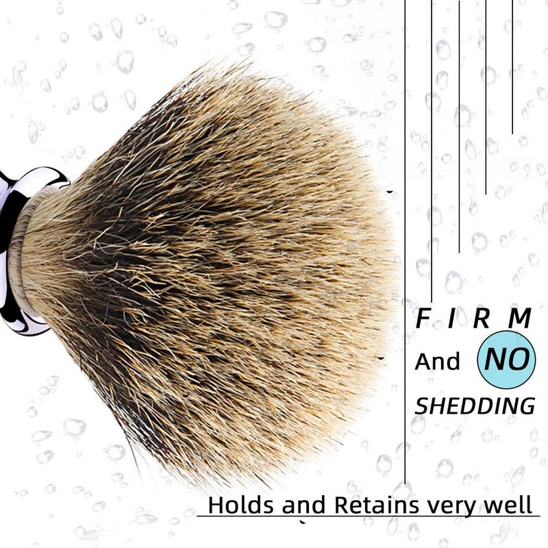 Grandslam Finest Badger Shaving Brush with Resin Handle- Engineered for the Best Shave of Your Life (Blue) - Image 2