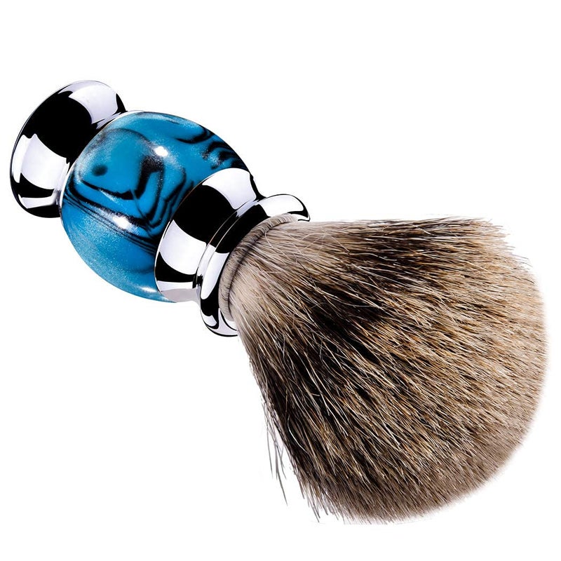 Grandslam Finest Badger Shaving Brush with Resin Handle- Engineered for the Best Shave of Your Life (Blue) - Image 4